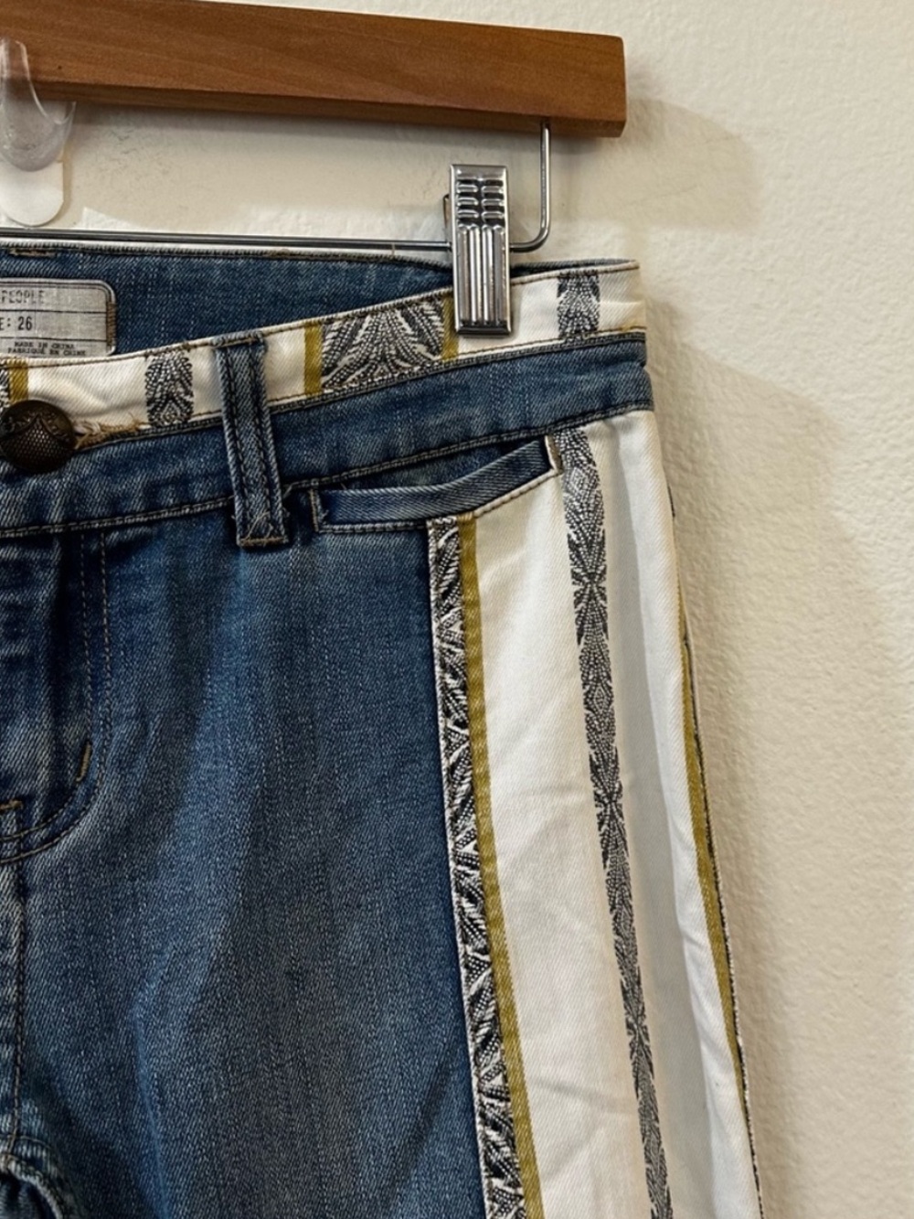 Free People Danica low rise flat jeans with patchwork details - Picture 7 of 9
